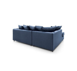 Abakus Direct Chicago Velvet Left Facing Corner Sofa In Dark Blue - thumbnail 6
