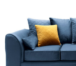 Abakus Direct Chicago Velvet Left Facing Corner Sofa In Dark Blue - thumbnail 7