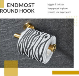 Toilet Paper Holder Brushed Gold,  Stainless Steel Round Tp Hanger, Modern Bathroom Lavatory Tissue Roll Storage - thumbnail 4