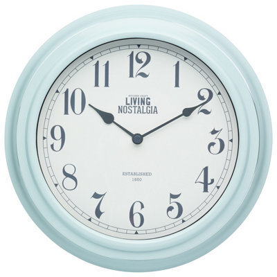 KitchenCraft Living Nostalgia Vintage Blue Wall Clock - image 1