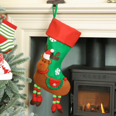 Dibor Reindeer Hanging Legs Xmas Christmas Gift Bag Christmas Stocking For Kids - image 1