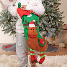 Dibor Reindeer Hanging Legs Xmas Christmas Gift Bag Christmas Stocking For Kids - thumbnail 3