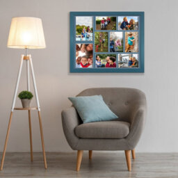 AK Frames 20X16 Navy Blue Sleek Multi Photo Frame With Pompadour Mount - Holds 9 Apertures (2X) 7X5, (7X) 6X4 Photos - thumbnail 3