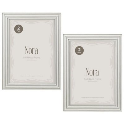 Deenz Rectangular Pack Of 2 Nora Design Picture Frame A4 Ribbed Texture Corners Wall Mounting 8X12 '' Portrait & Landscape 30X21Cm - image 1