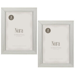 Deenz Rectangular Pack Of 2 Nora Design Picture Frame A4 Ribbed Texture Corners Wall Mounting 8X12 '' Portrait & Landscape 30X21Cm - thumbnail 1