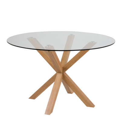 Furniture To Go Heaven Round Dining Table With Glass Top (L) 119Cm Seats Up To 4 - image 1