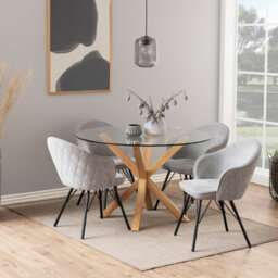 Furniture To Go Heaven Round Dining Table With Glass Top (L) 119Cm Seats Up To 4 - thumbnail 3