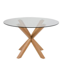 Furniture To Go Heaven Round Dining Table With Glass Top (L) 119Cm Seats Up To 4 - thumbnail 2