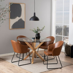 Furniture To Go Heaven Round Dining Table With Glass Top (L) 119Cm Seats Up To 4 - thumbnail 5