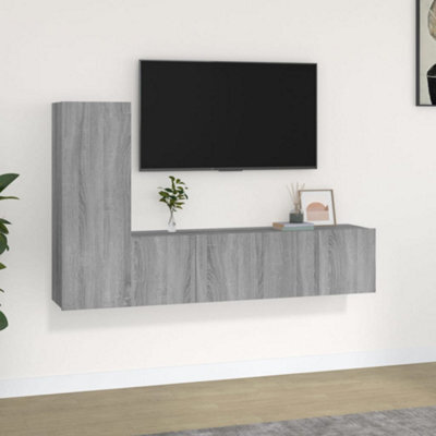 Berkfield 3 Piece Tv Cabinet Set Grey Sonoma Engineered Wood - image 1