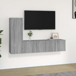 Berkfield 3 Piece Tv Cabinet Set Grey Sonoma Engineered Wood - thumbnail 1