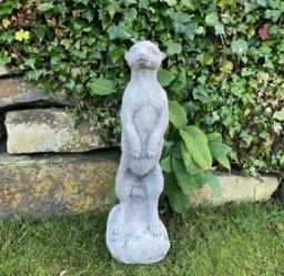 Stone Cast Standing Meerkat Garden Ornament - thumbnail 6