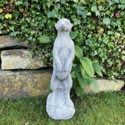 Stone Cast Standing Meerkat Garden Ornament - thumbnail 2