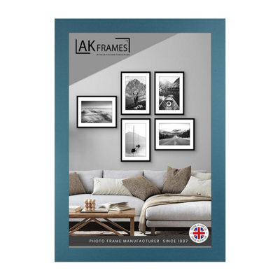 "AK Frames Sleek 11X9"" Navy Blue Thin Modern Picture Frame - Slim And Design For Posters, Prints And Photos - Elegant Wall Frame Decor" - image 1