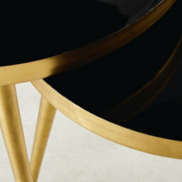 Aspect Furniture Ava Gold And Black Metal Nest Of 2 Table - thumbnail 4