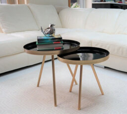 Aspect Furniture Ava Gold And Black Metal Nest Of 2 Table