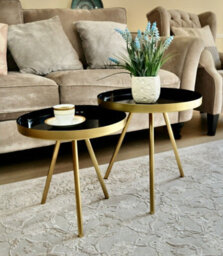 Aspect Furniture Ava Gold And Black Metal Nest Of 2 Table - thumbnail 2