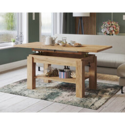 Heze Furniture Alva 2 In 1 Extending Coffee / Dining Table 110-150Cm - Golden Craft Oak - thumbnail 2