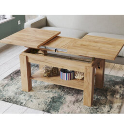 Heze Furniture Alva 2 In 1 Extending Coffee / Dining Table 110-150Cm - Golden Craft Oak - thumbnail 3