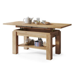 Heze Furniture Alva 2 In 1 Extending Coffee / Dining Table 110-150Cm - Golden Craft Oak - thumbnail 7