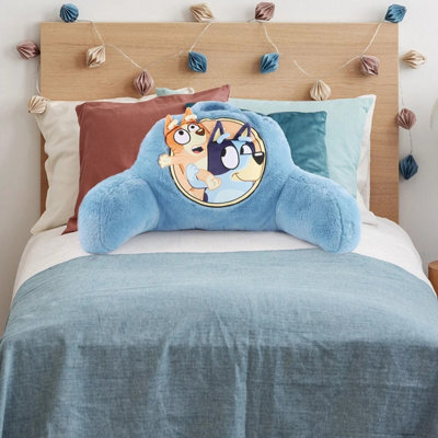 Disney Character Faux Fur Bed Rest, Bluey Cushion Soft Plush Character Pillow With Carry Handle, Kids Bedroom & Lounge Support - image 1