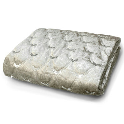 Velosso Luxury Velvet Soft Sherpa Backed Throw Blanket - Cosy Durable For Sofa, Bed - High-Quality Plush Texture, 140Cm X 200Cm - Beige