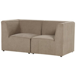 Beliani Modular Sofa 2 Seater Lemvig Corduroy Taupe - thumbnail 5
