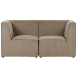 Beliani Modular Sofa 2 Seater Lemvig Corduroy Taupe - thumbnail 4