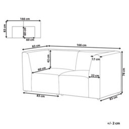 Beliani Modular Sofa 2 Seater Lemvig Corduroy Taupe - thumbnail 3