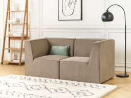Beliani Modular Sofa 2 Seater Lemvig Corduroy Taupe - thumbnail 2