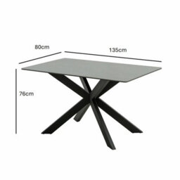 Xample Indus Valley Arden Ceramic Dining Table Set Grey Corner Bench Low Bench Black Iron Base Modern Dining Set Seats 6 - thumbnail 4
