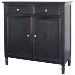 Wyld Haus Thalassa Black Solid Wood Sideboard 2 Drawers 2 Doors 800X800X350mm - thumbnail 2
