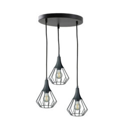 Luminosa Lighting Luminosa Selene Cluster Pendant Ceiling Light Black 3X E27 - thumbnail 1