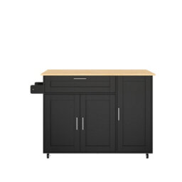 Abrihome Rolling Kitchen Island On Wheels, Foldable Storage Trolley With Spice Rack & Towel Holder, Multifunctional Cart For Kitchen - thumbnail 9