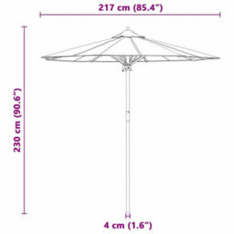 Walplus Garden Parasol Cream White 217 X 217 X 230 Cm Bamboo - thumbnail 7