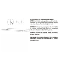 Core Products White Floating Display Shelf - Modern Dura Book & Picture Storage Unit, W58Cm X D10Cm - thumbnail 7