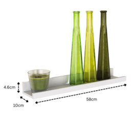 Core Products White Floating Display Shelf - Modern Dura Book & Picture Storage Unit, W58Cm X D10Cm - thumbnail 2