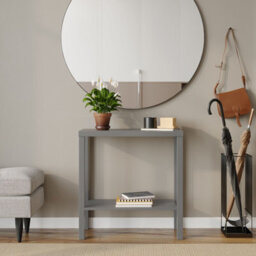 Urbn-Living Urbnliving 75Cm Height 2-Tier Wooden Narrow Console Side Grey Table Entryway Hallway Furniture Home Office Unit - thumbnail 2
