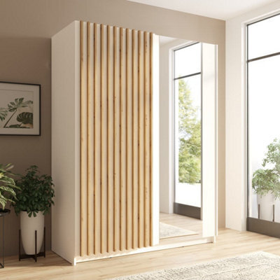 Arte White Sliding Wardrobe 150Cm - Bright, Family-Friendly Storage With Mirror - image 1