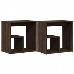 Berkfield Side Tables 2 Pcs Brown Oak 50X30X50 Cm Engineered Wood - thumbnail 2