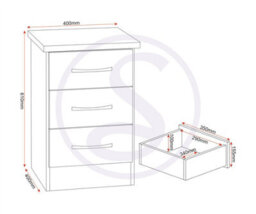 Seconique Nevada 2 Door 1 Drawer Wardrobe Bedroom Set Black Wood Grain - thumbnail 2