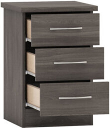 Seconique Nevada 2 Door 1 Drawer Wardrobe Bedroom Set Black Wood Grain - thumbnail 6