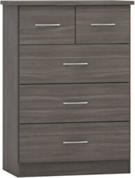 Seconique Nevada 2 Door 1 Drawer Wardrobe Bedroom Set Black Wood Grain - thumbnail 7