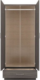Seconique Nevada 2 Door 1 Drawer Wardrobe Bedroom Set Black Wood Grain - thumbnail 4