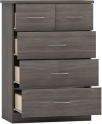 Seconique Nevada 2 Door 1 Drawer Wardrobe Bedroom Set Black Wood Grain - thumbnail 8