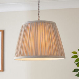 Harbour Studio Serena Warm Grey Cotton Effect Pleated Conical Lamp Shade (D)30Cm
