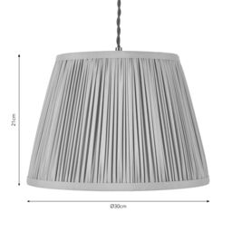 Harbour Studio Serena Warm Grey Cotton Effect Pleated Conical Lamp Shade (D)30Cm - thumbnail 7