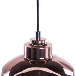 Beliani 1-Light Pendant Ceiling Lamp Copper Upper Shade With Black Openwork, 26 X 26 X 34 Cm - thumbnail 3