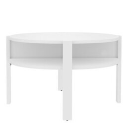 Furniture To Go Tobago Round Coffee Table With Open Shelf In White - thumbnail 2