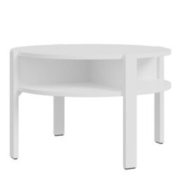Furniture To Go Tobago Round Coffee Table With Open Shelf In White - thumbnail 3